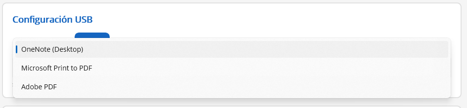 Impresoras disponibles