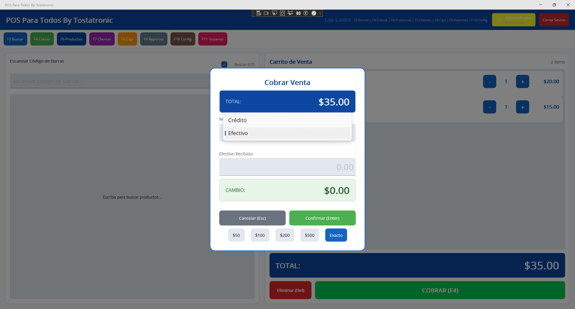 Formulario de Cobro/Pago