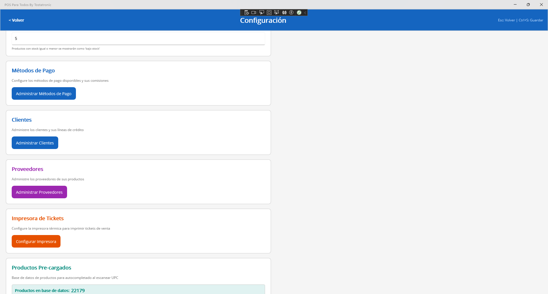 Configuracion - continuacion