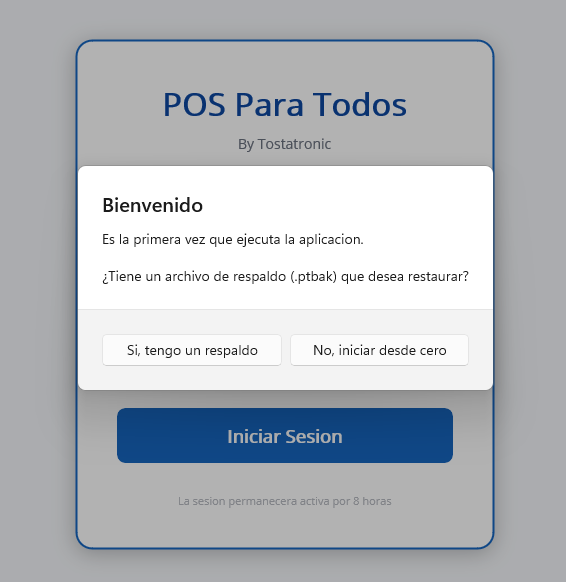 Pantalla de bienvenida